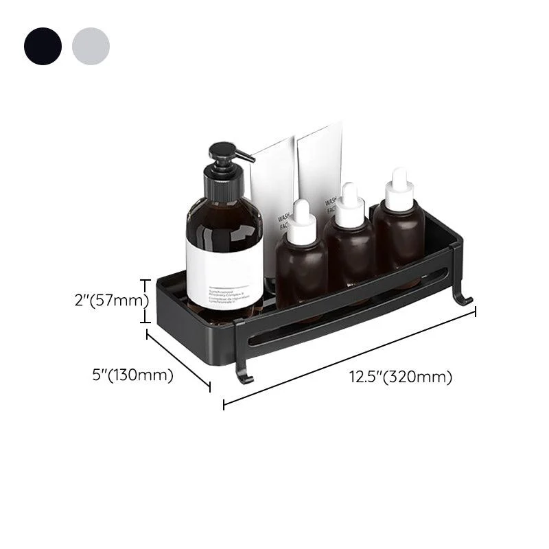 Modern Bath Hardware Set Bath Shelf Silver/Black Bathroom Accessory Kit -Bathlova