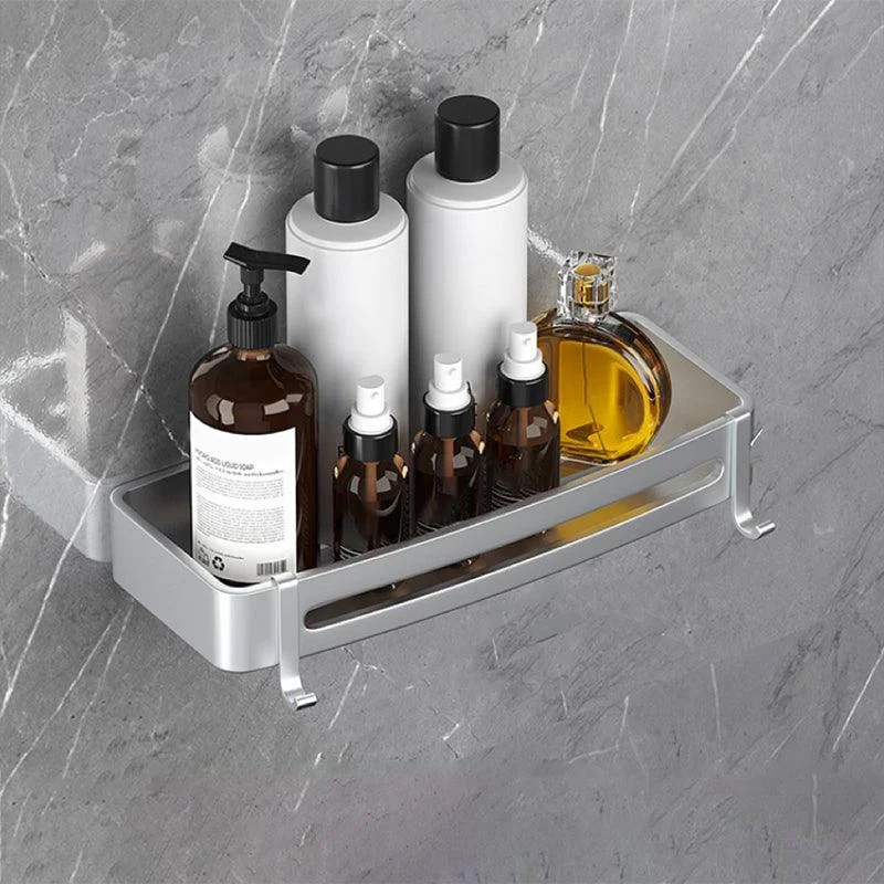 Modern Bath Hardware Set Bath Shelf Silver/Black Bathroom Accessory Kit -Bathlova