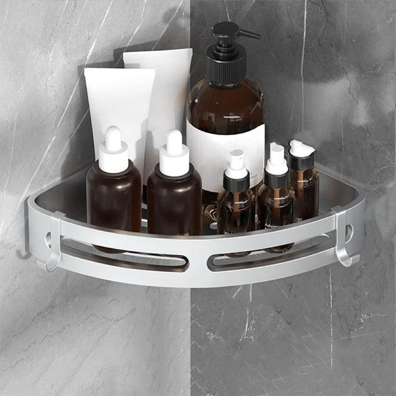 Modern Bath Hardware Set Bath Shelf Silver/Black Bathroom Accessory Kit -Bathlova