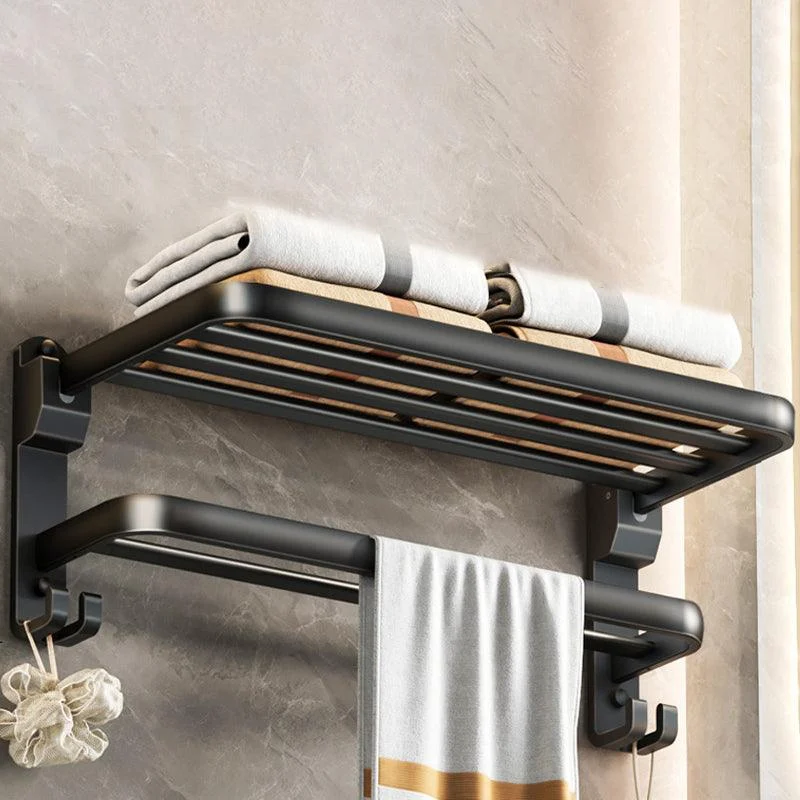 Modern Bath Hardware Set Black Bath Shelf Paper Holder Bathroom Accessory Kit -Bathlova