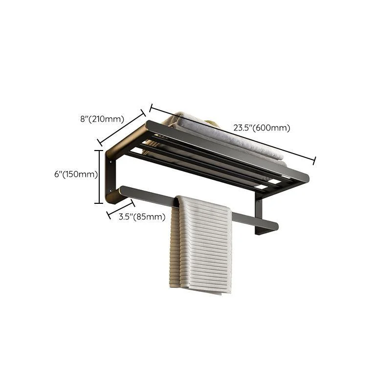 Modern Bath Hardware Set Black Towel Bar Bath Shelf Bathroom Hardware Set -Bathlova