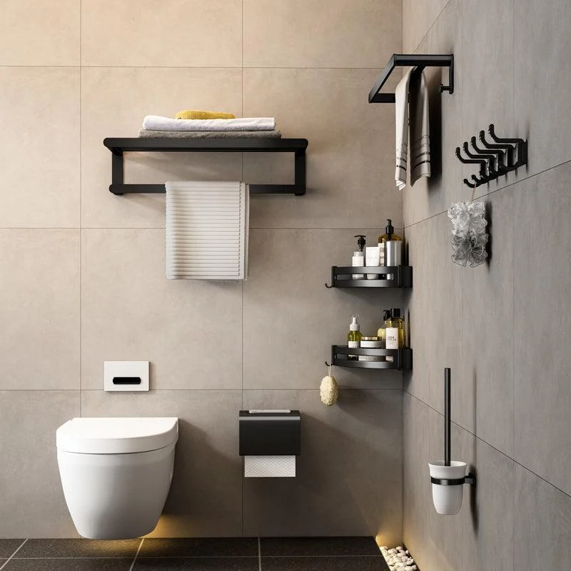 Modern Bath Hardware Set Black Towel Bar Bath Shelf Bathroom Hardware Set -Bathlova