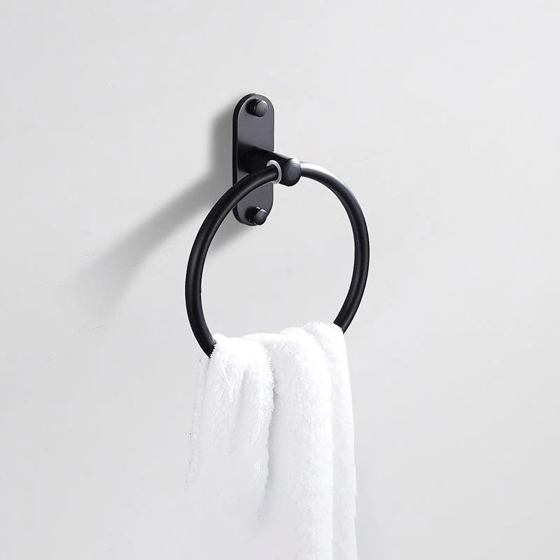 Modern Bath Hardware Set Black Towel Bar Paper Holder Bathroom Accessory Kit -Bathlova