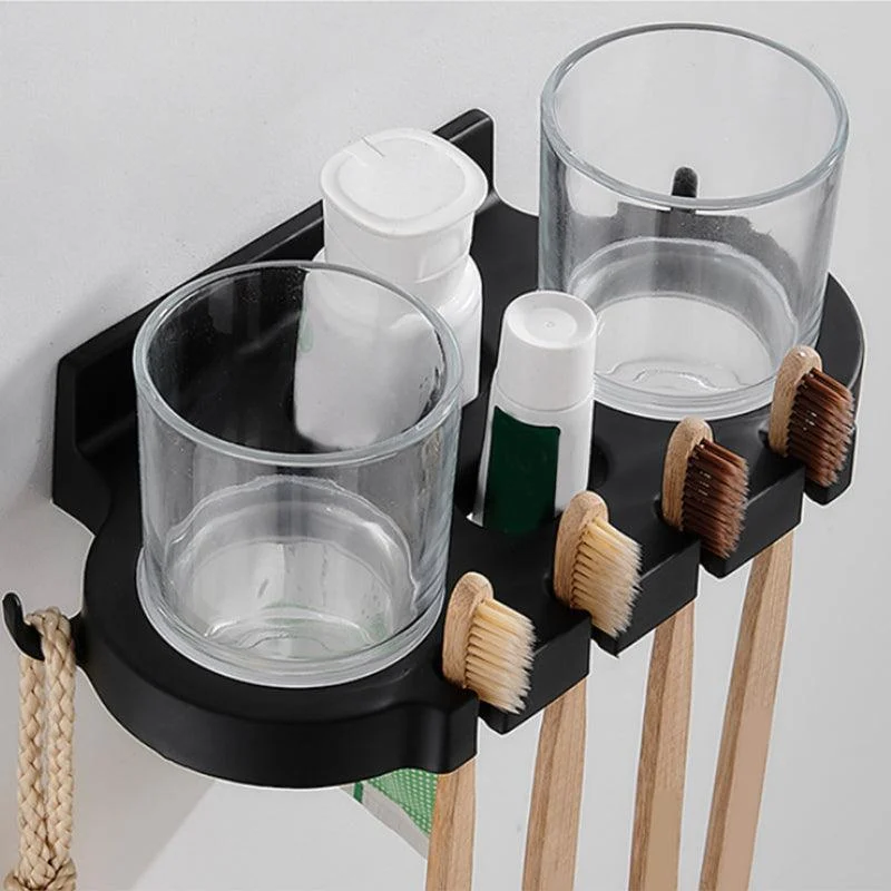 Modern Bath Hardware Set Black Towel Bar Paper Holder Bathroom Accessory Kit -Bathlova