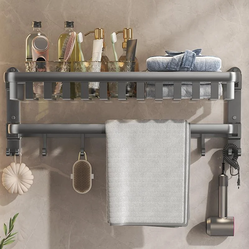 Modern Bath Hardware Set Grey Bath Shelf Paper Holder Bathroom Accessory Kit -Bathlova