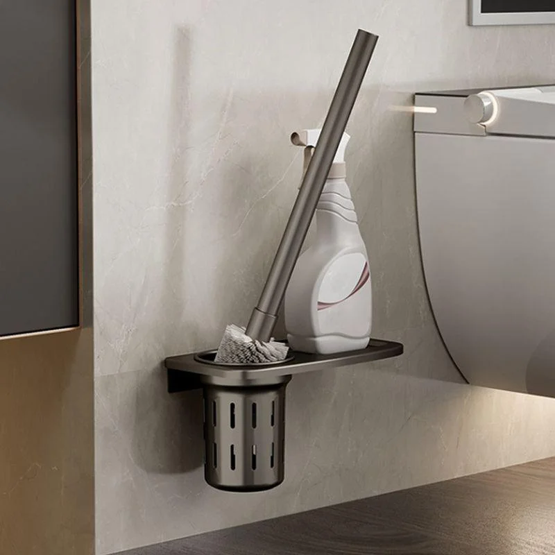 Modern Bath Hardware Set Grey Bath Shelf Paper Holder Bathroom Set -Bathlova