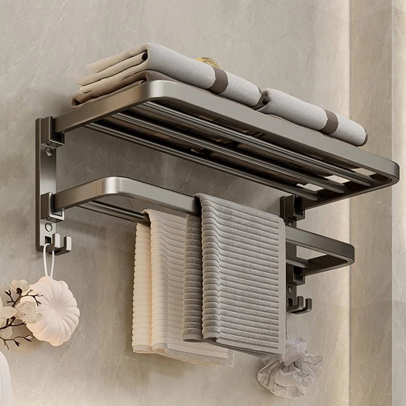 Modern Bath Hardware Set Grey Bath Shelf Paper Holder Bathroom Set -Bathlova