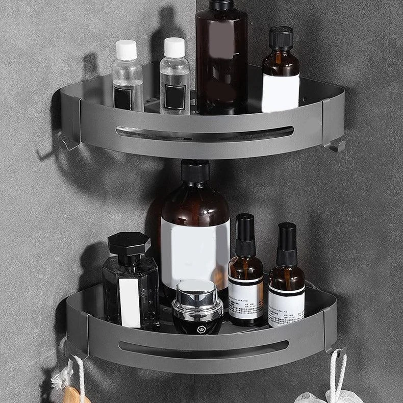 Modern Bath Hardware Set in Stainless Steel Matte Gray Robe Hooks/Towel Bar -Bathlova