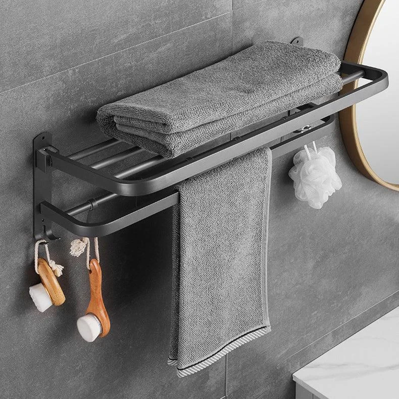 Modern Bath Hardware Set in Stainless Steel Matte Gray Robe Hooks/Towel Bar -Bathlova