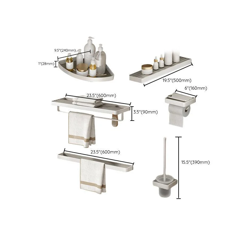 Modern Bath Hardware Set Paper Holder Bath Shelf Bathroom Accessory Kit -Bathlova