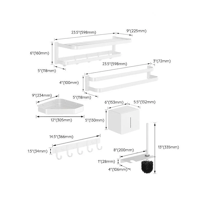 Modern Bath Hardware Set Paper Holder Bath Shelf Bathroom Accessory Kit -Bathlova