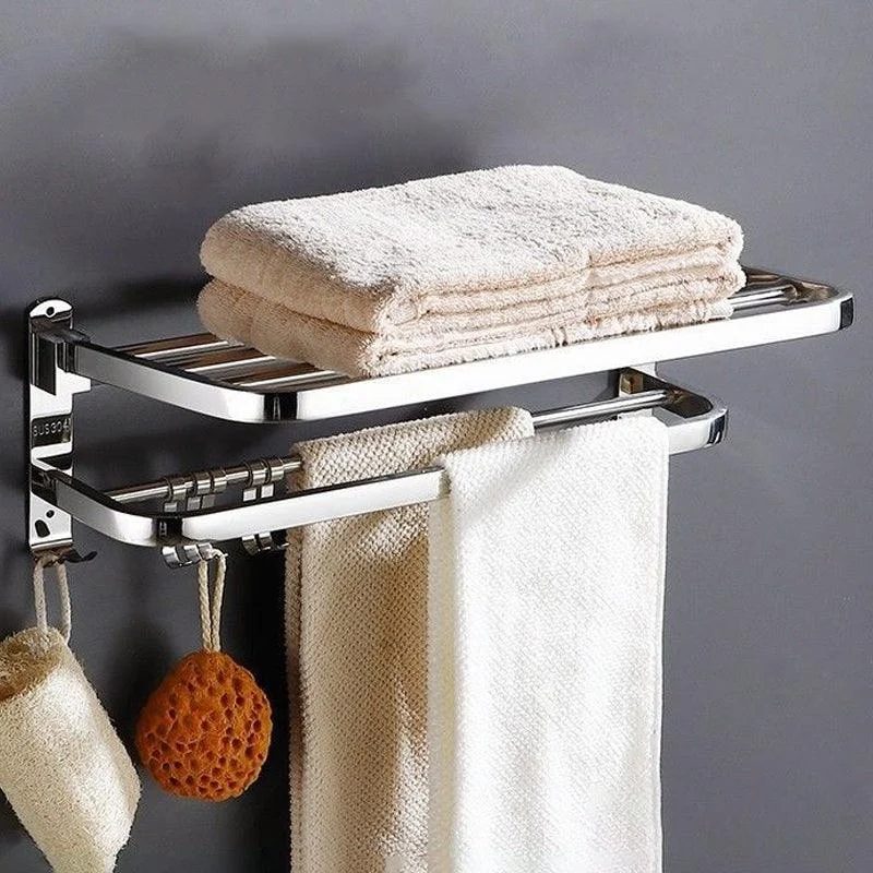 Modern Bath Hardware Set Paper Holder Bath Shelf Silver Bathroom Accessory Kit -Bathlova