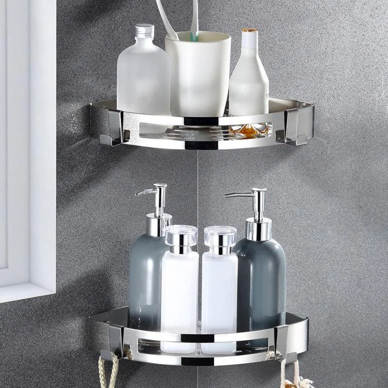 Modern Bath Hardware Set Paper Holder Bath Shelf Silver Bathroom Accessory Kit -Bathlova