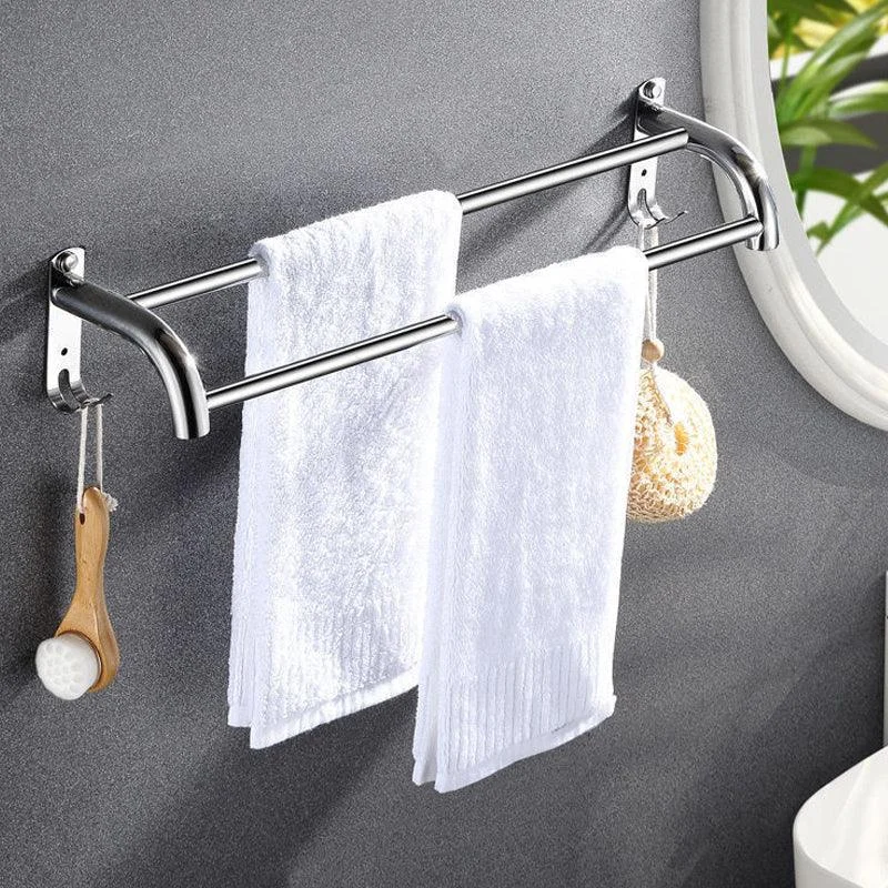 Modern Bath Hardware Set Paper Holder Bath Shelf Silver Bathroom Accessory Kit -Bathlova