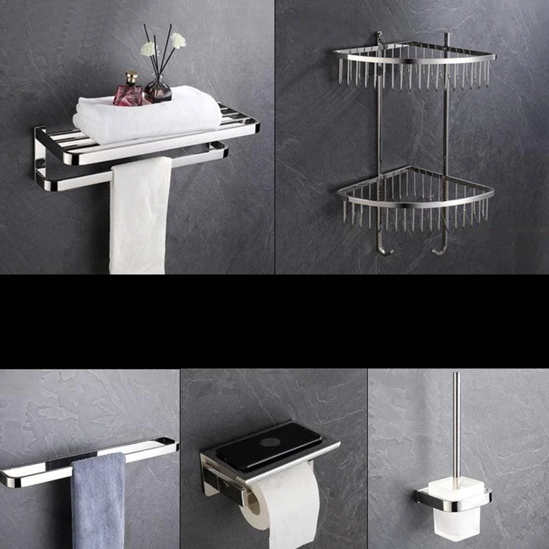 Modern Bath Hardware Set Paper Holder Grey Towel Bar Bathroom Accessory Set -Bathlova