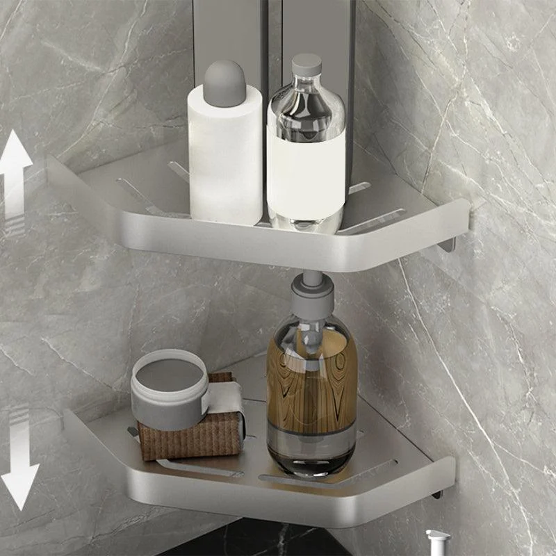 Modern Bath Hardware Set Silver Bath Shelf Towel Bar Bathroom Accessory Kit -Bathlova