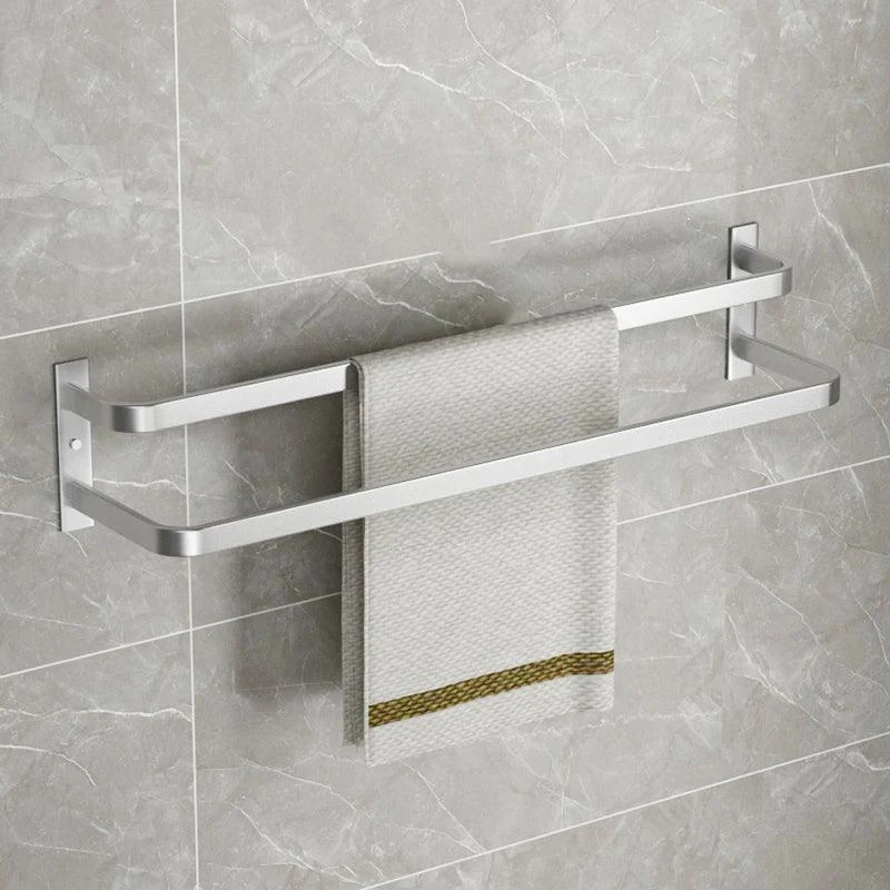 Modern Bath Hardware Set Silver Bath Shelf Towel Bar Bathroom Accessory Kit -Bathlova