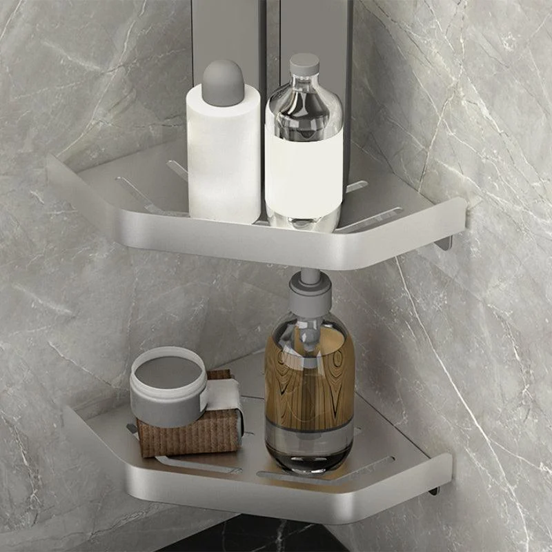 Modern Bath Hardware Set Silver Bath Shelf Towel Bar Bathroom Accessory Kit -Bathlova