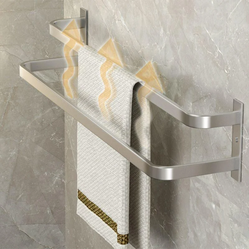 Modern Bath Hardware Set Silver Bath Shelf Towel Bar Bathroom Accessory Kit -Bathlova