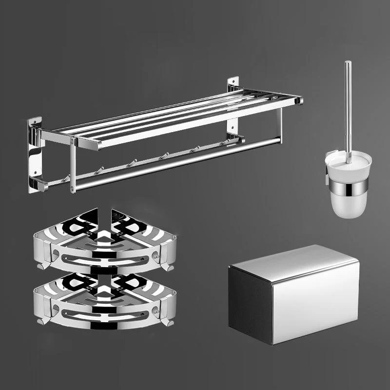 Modern Bath Hardware Set Silver Bathroom Accessories Hardware Set -Bathlova