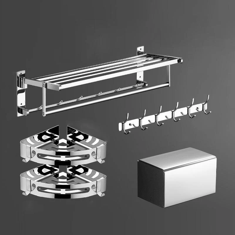 Modern Bath Hardware Set Silver Bathroom Accessories Hardware Set -Bathlova