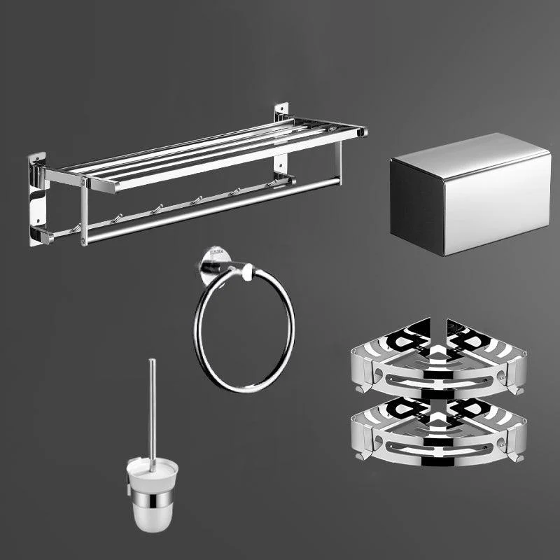 Modern Bath Hardware Set Silver Bathroom Accessories Hardware Set -Bathlova