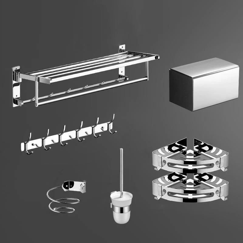 Modern Bath Hardware Set Silver Bathroom Accessories Hardware Set -Bathlova