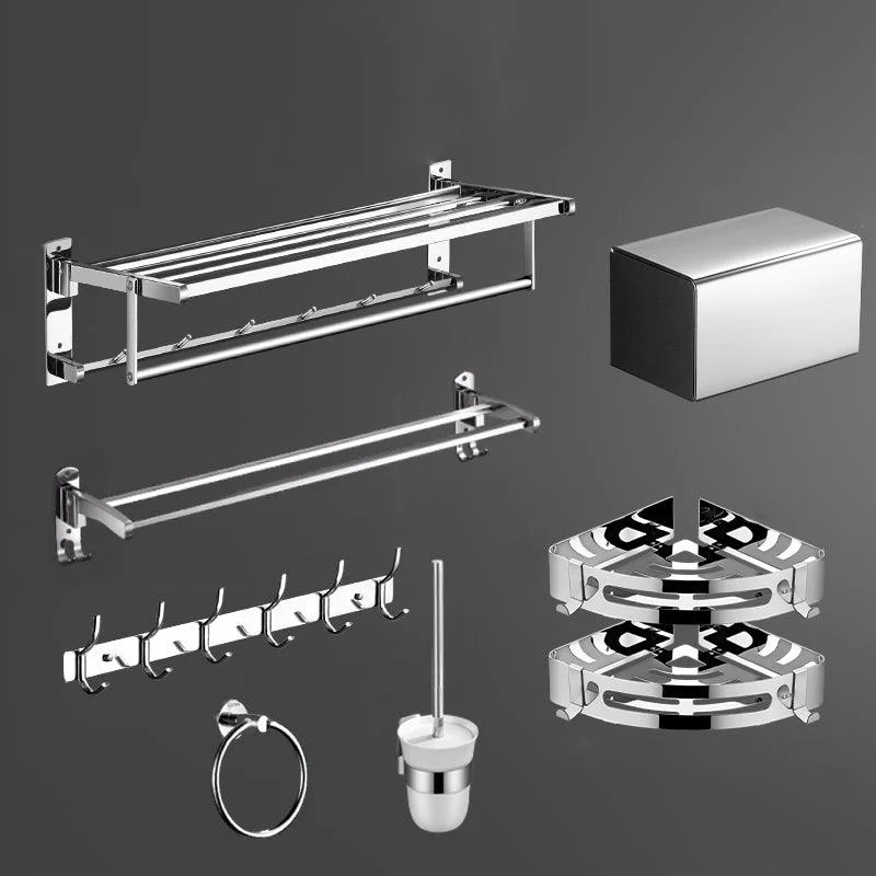 Modern Bath Hardware Set Silver Bathroom Accessories Hardware Set -Bathlova