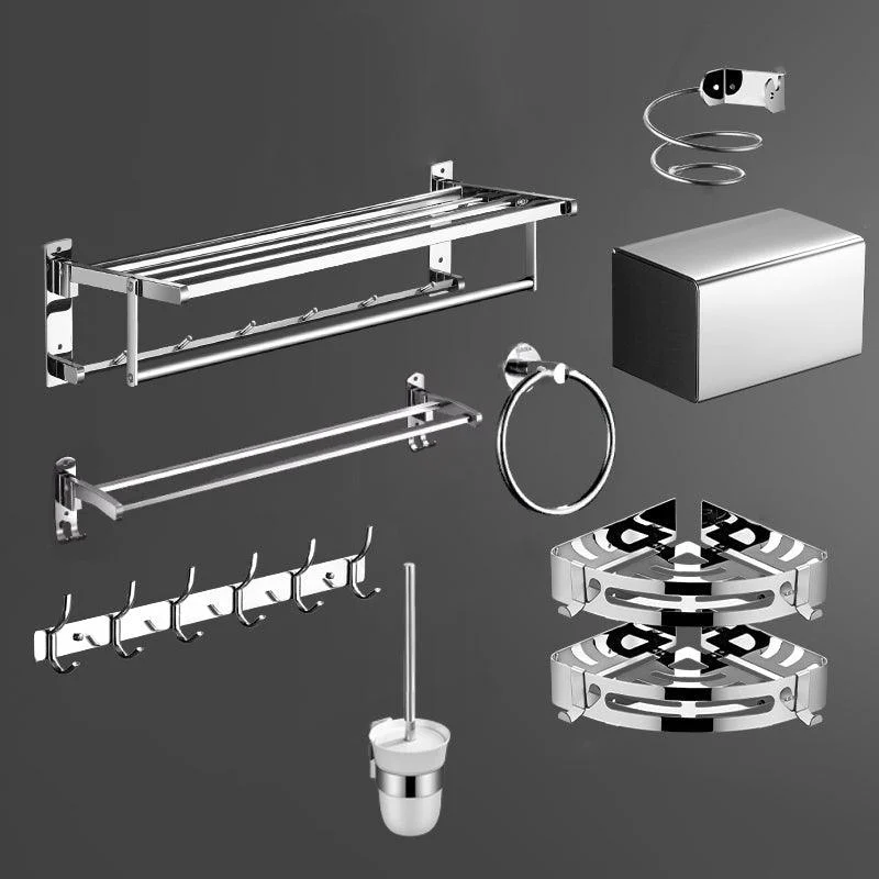 Modern Bath Hardware Set Silver Bathroom Accessories Hardware Set -Bathlova