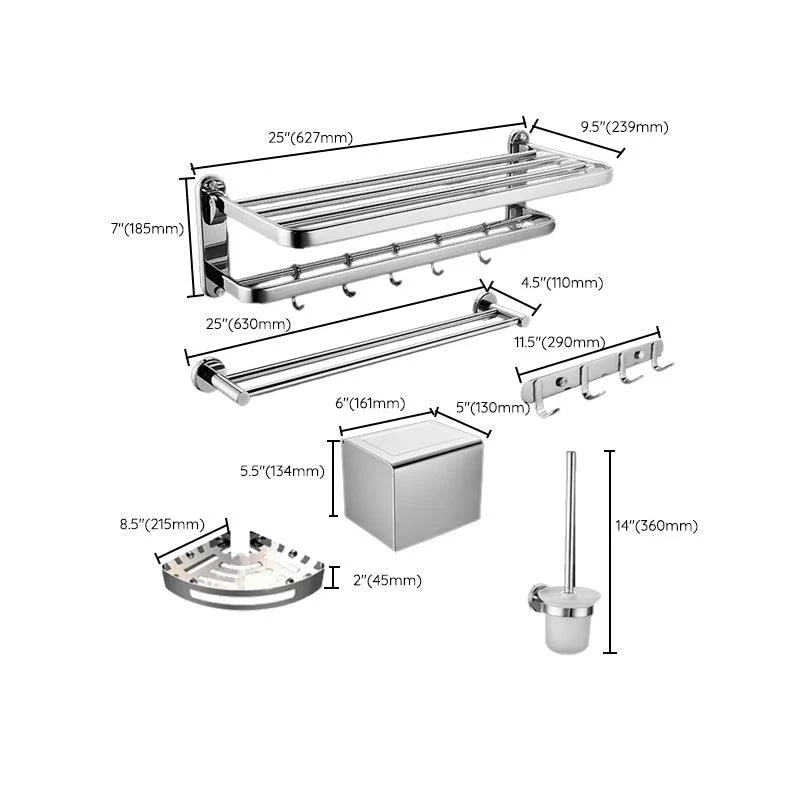 Modern Bath Hardware Set Stainless Steel Bath Shelf Paper Holder Bathroom Accessory Kit -Bathlova