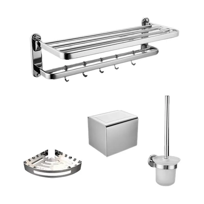 Modern Bath Hardware Set Stainless Steel Bath Shelf Paper Holder Bathroom Accessory Kit -Bathlova