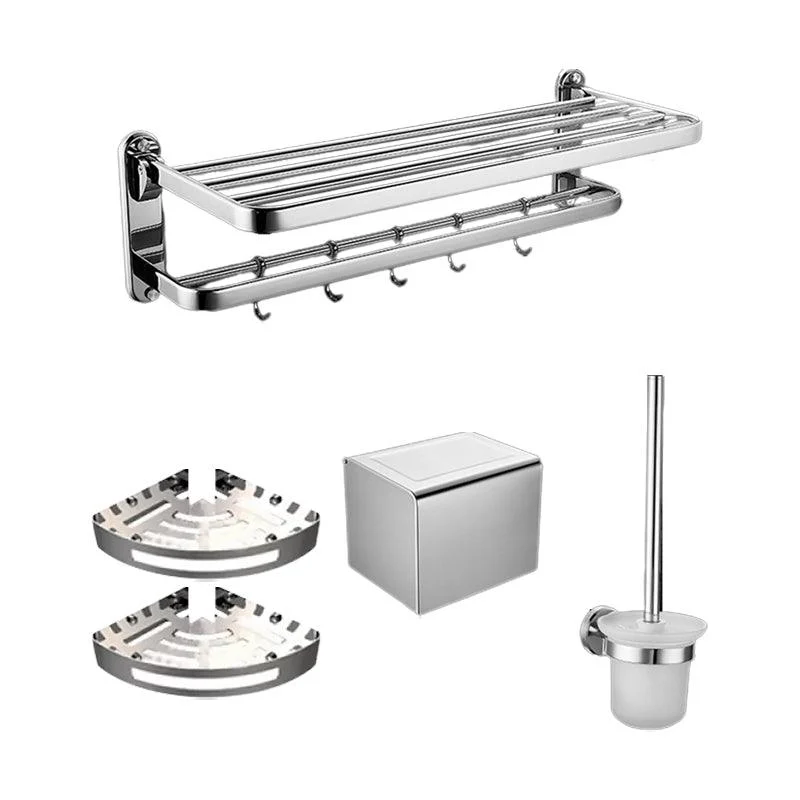 Modern Bath Hardware Set Stainless Steel Bath Shelf Paper Holder Bathroom Accessory Kit -Bathlova