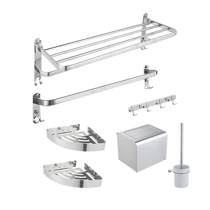 Modern Bath Hardware Set Stainless Steel Bath Shelf Paper Holder Bathroom Accessory Kit -Bathlova