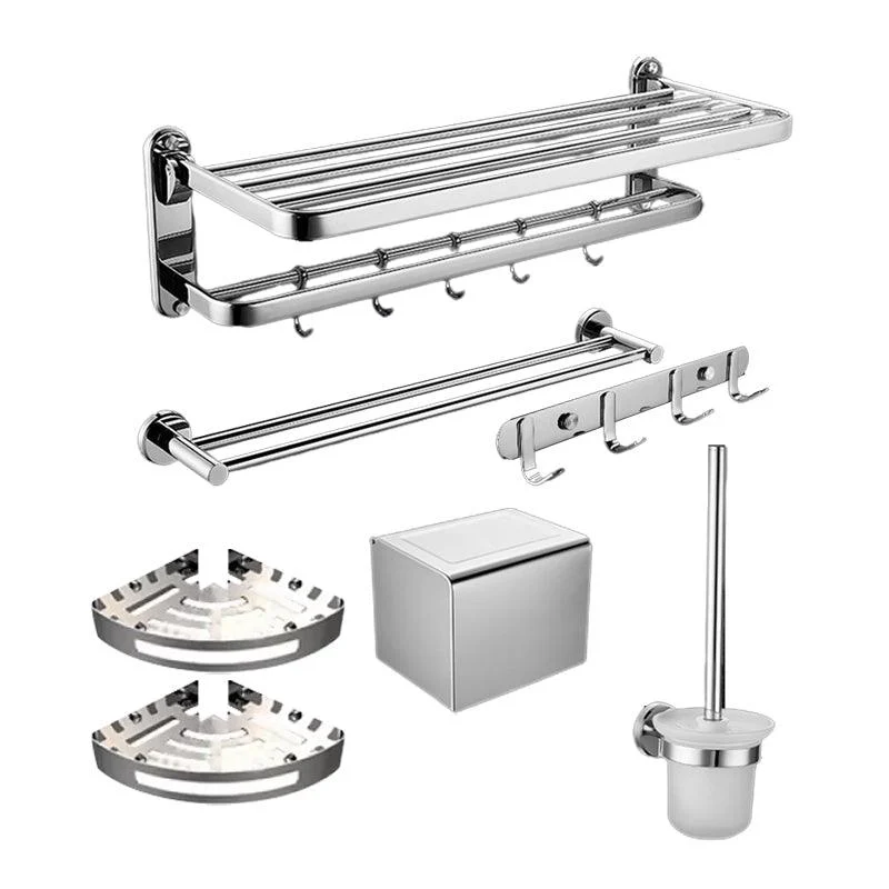 Modern Bath Hardware Set Stainless Steel Bath Shelf Paper Holder Bathroom Accessory Kit -Bathlova