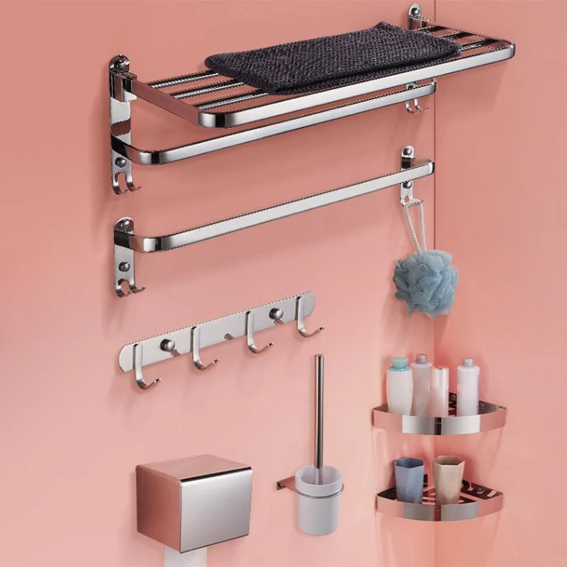 Modern Bath Hardware Set Stainless Steel Bath Shelf Paper Holder Bathroom Accessory Kit -Bathlova