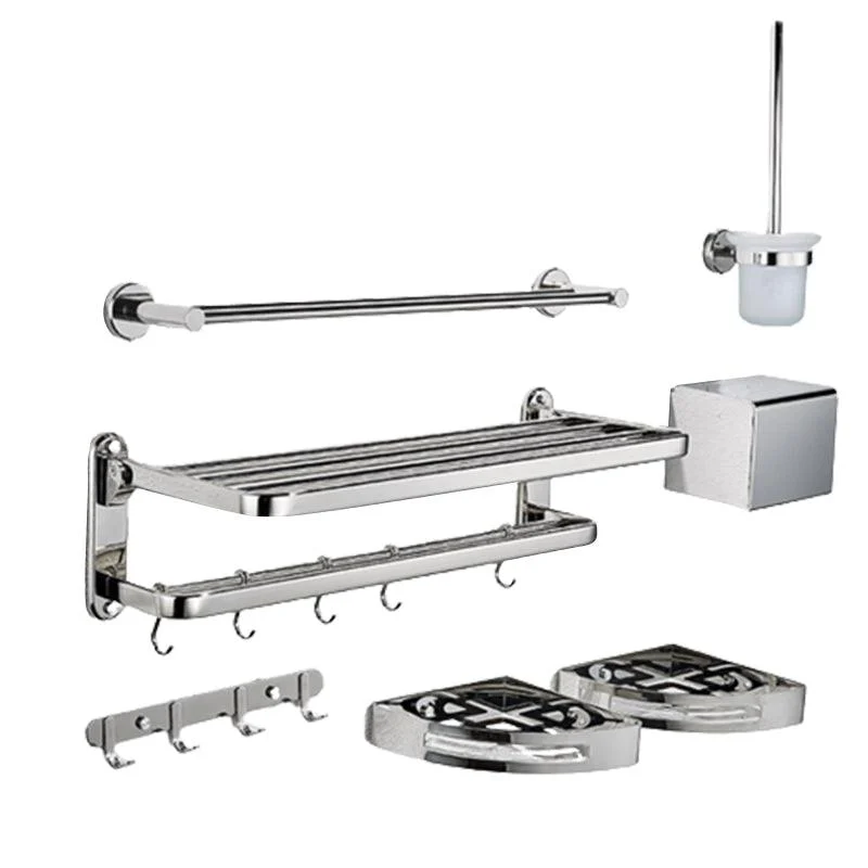 Modern Bath Hardware Set Stainless Steel Bath Shelf Paper Holder Bathroom Accessory Kit -Bathlova