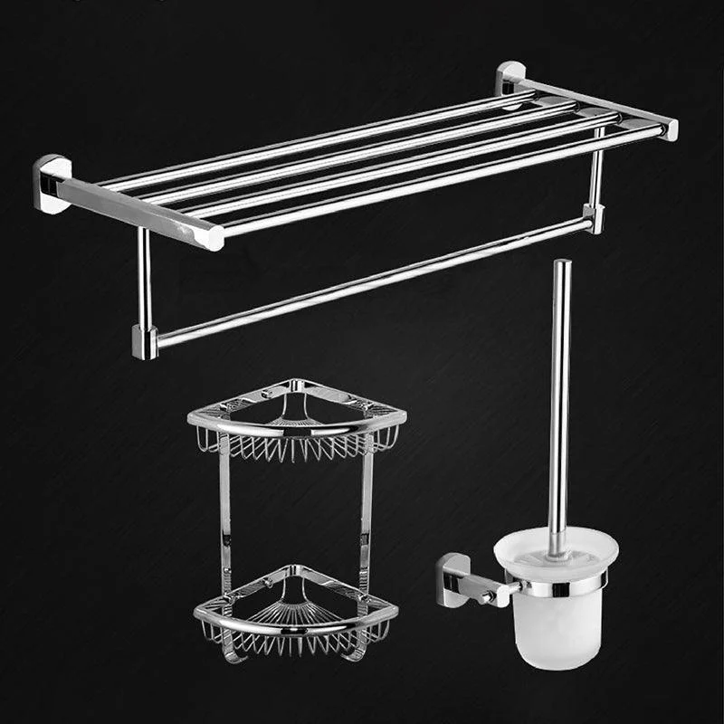 Modern Bath Hardware Set Stainless Steel Paper Holder Towel Bar Bathroom Accessory Kit -Bathlova