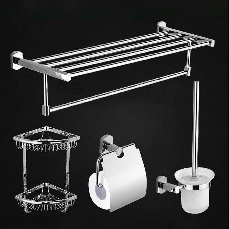 Modern Bath Hardware Set Stainless Steel Paper Holder Towel Bar Bathroom Accessory Kit -Bathlova