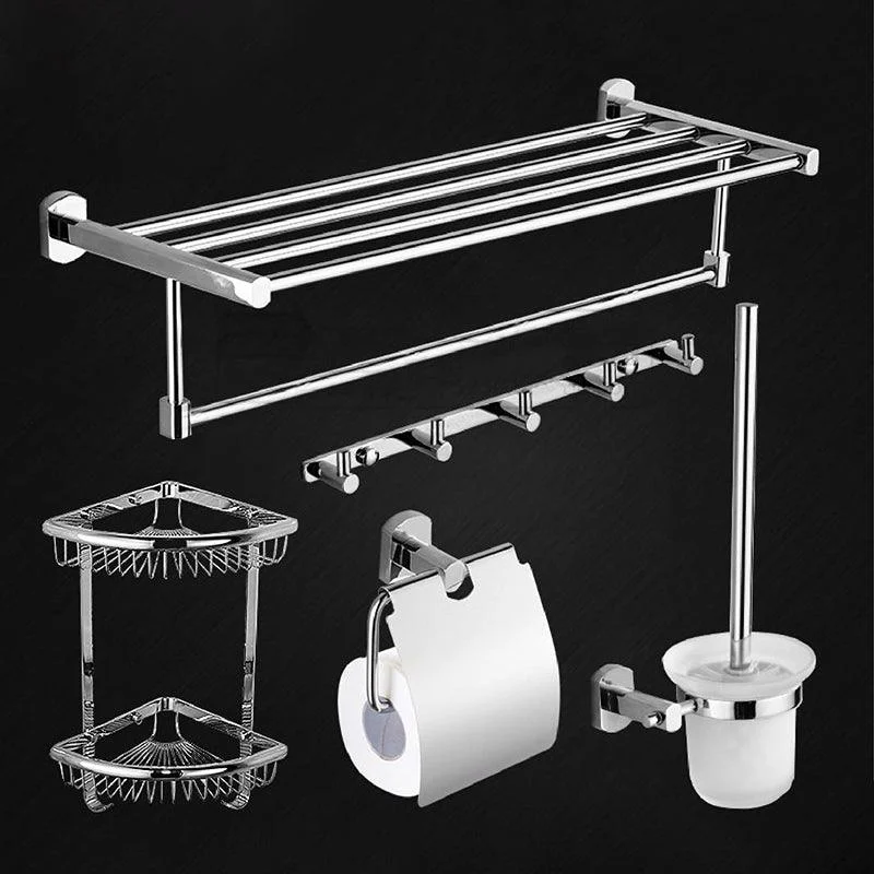 Modern Bath Hardware Set Stainless Steel Paper Holder Towel Bar Bathroom Accessory Kit -Bathlova