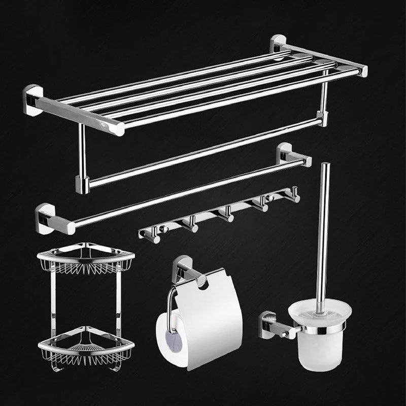 Modern Bath Hardware Set Stainless Steel Paper Holder Towel Bar Bathroom Accessory Kit -Bathlova