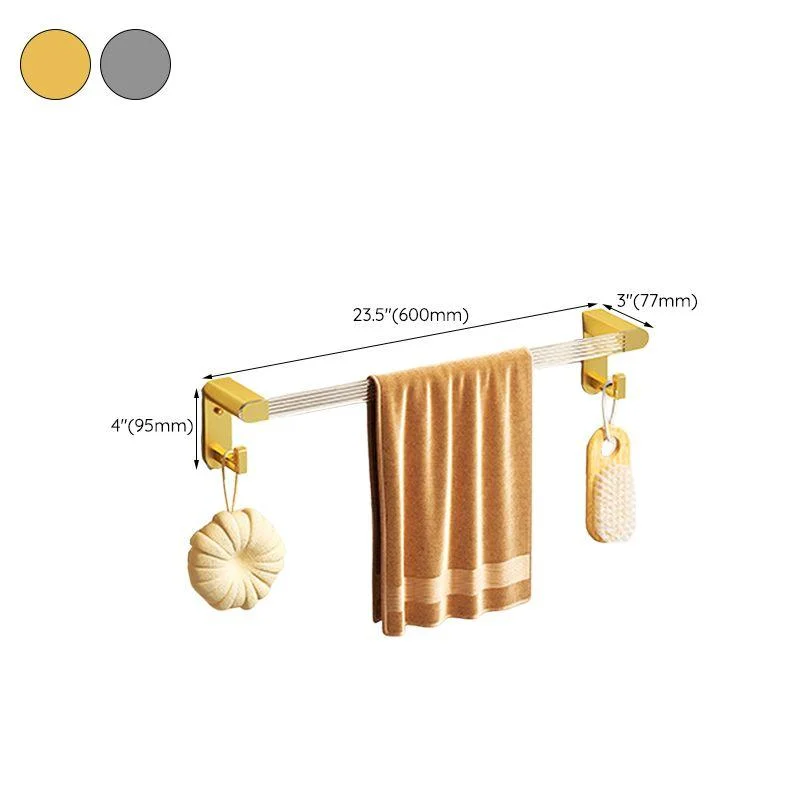 Modern Bath Hardware Set Towel Bar Bath Shelf Grey/Gold Bathroom Hardware Set -Bathlova