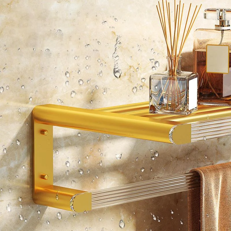 Modern Bath Hardware Set Towel Bar Bath Shelf Grey/Gold Bathroom Hardware Set -Bathlova