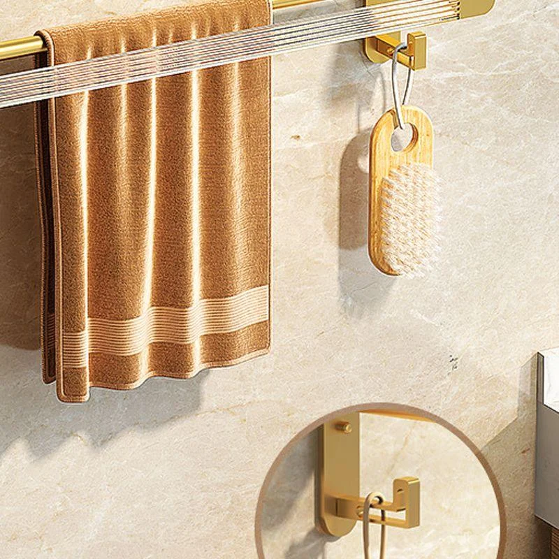 Modern Bath Hardware Set Towel Bar Bath Shelf Grey/Gold Bathroom Hardware Set -Bathlova