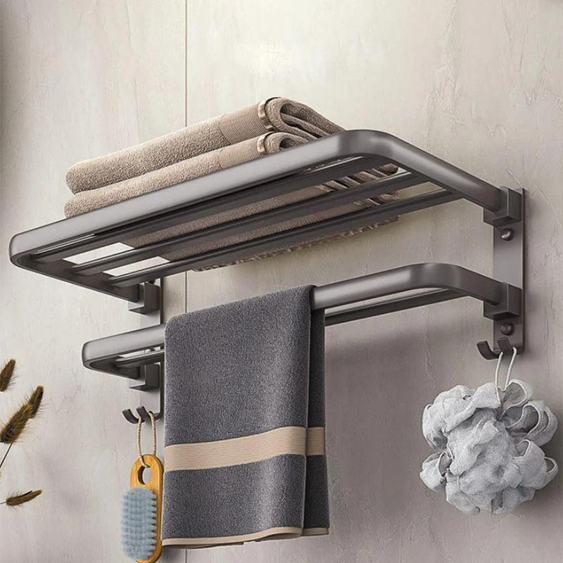 Modern Bath Hardware Set Towel Bar Paper Holder Grey Bathroom Accessory Kit -Bathlova