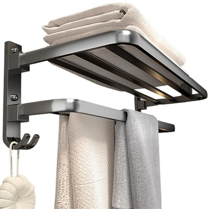 Modern Bath Hardware Set Towel Bar Paper Holder Grey Bathroom Accessory Kit -Bathlova