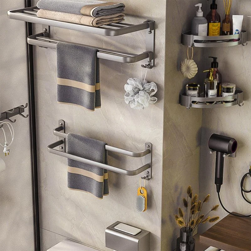 Modern Bath Hardware Set Towel Bar Paper Holder Grey Bathroom Accessory Kit -Bathlova