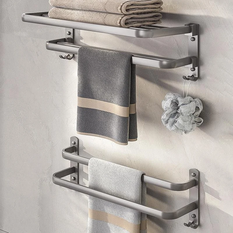 Modern Bath Hardware Set Towel Bar Paper Holder Grey Bathroom Accessory Kit -Bathlova