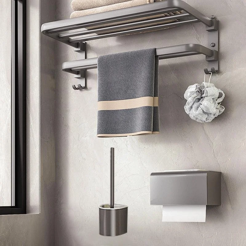 Modern Bath Hardware Set Towel Bar Paper Holder Grey Bathroom Accessory Kit -Bathlova