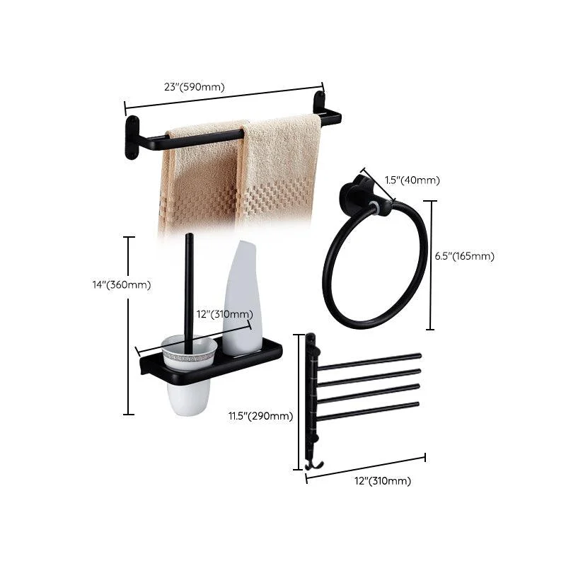 Modern Bathroom Accessories Hardware Set Black Accessories Hardware Set -Bathlova