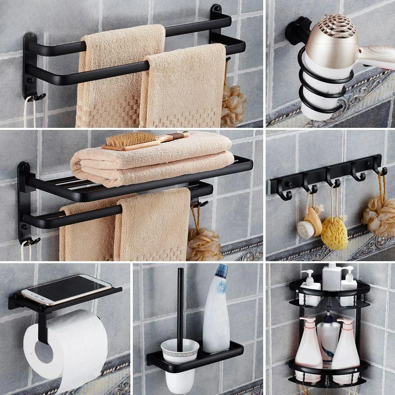 Modern Bathroom Accessories Hardware Set Black Accessories Hardware Set -Bathlova